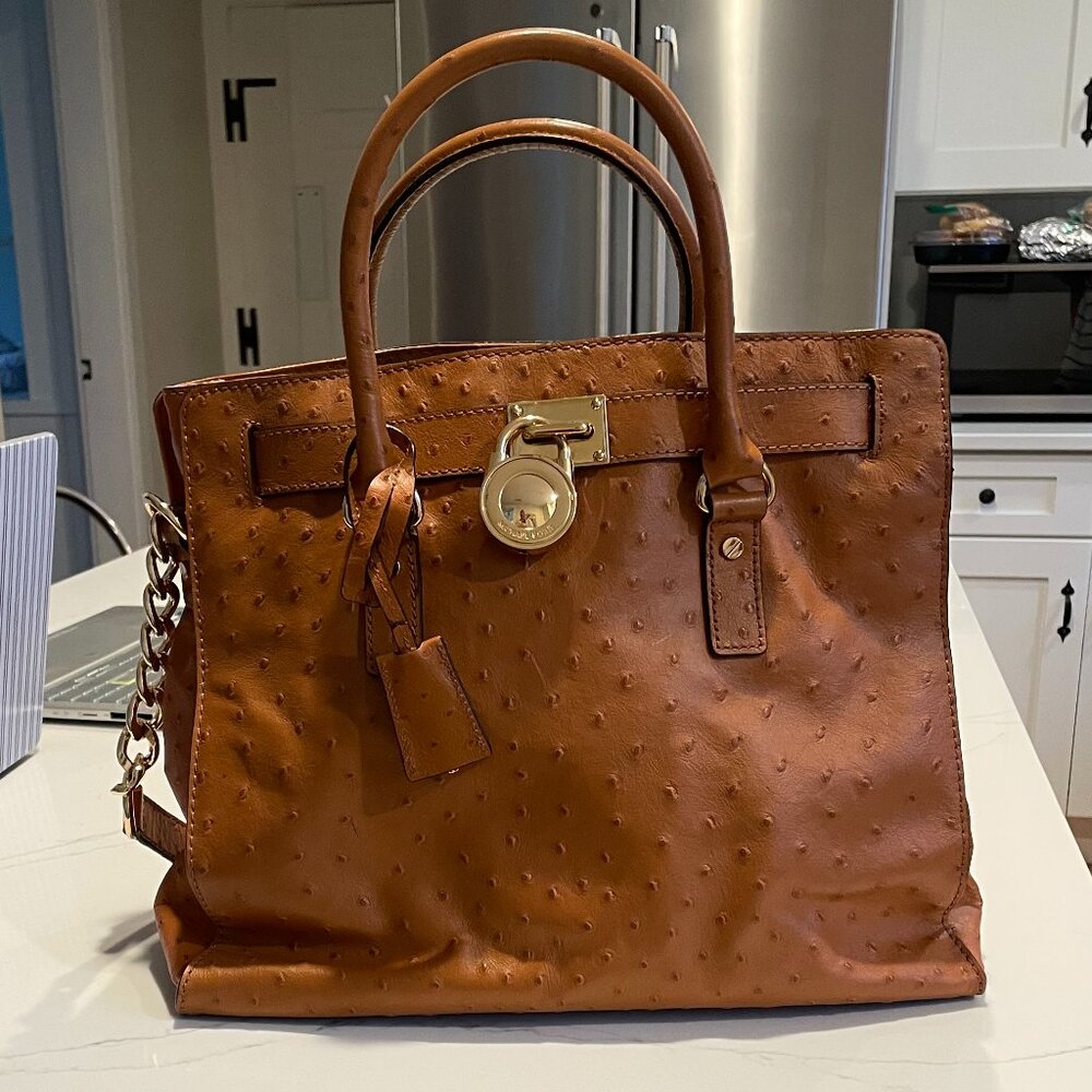 Michael Kors brown leather tote bag